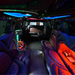 colorful interior of a stretch limo