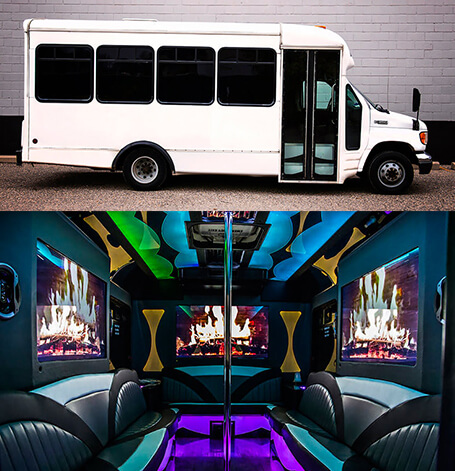 20 passenger party bus exterior