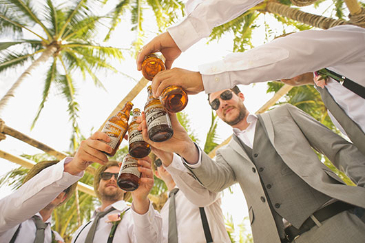 guys having fun at a bachelor party