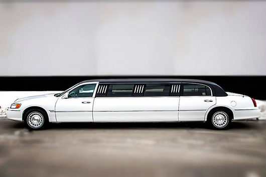 stretch limousine exterior view