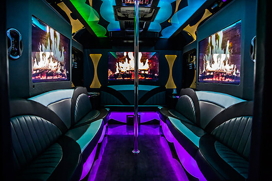 party bus rental leesburg interior