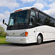 white charter bus exterior