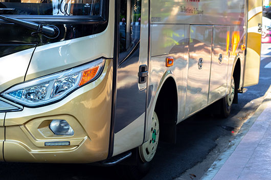 charter bus front detail