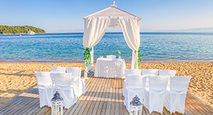 wedding decoration on the beach